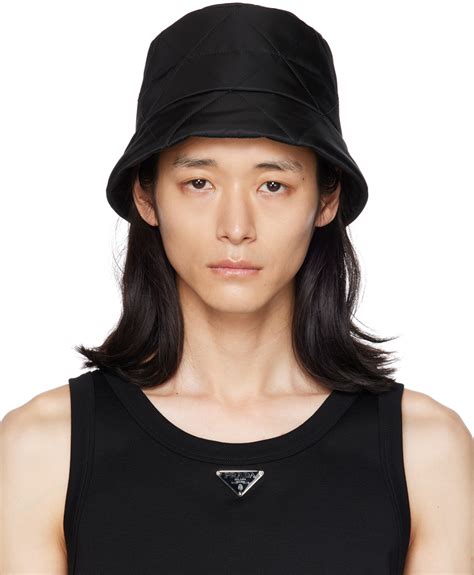 ssense prada bucket hat|Prada: Black Logo Bucket Hat .